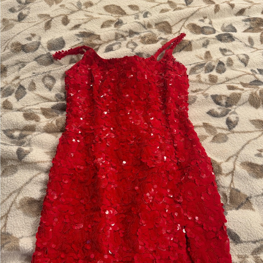 Elegant Red Nadine Merabi Sequin Dress